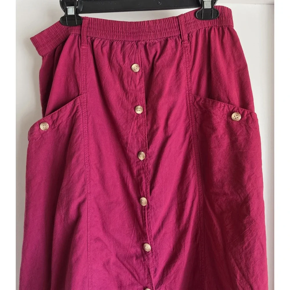 Denim Jazz Maxi Skirt Women S Maroon Cotton Solid Long Vintage
